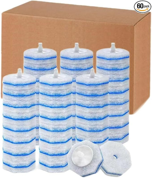 60 Count Toilet Bowl Wand Refills for Clorox,Disposable Toilet Bowl Cleaner Refill Pads for Most Toilet System,Disposable Toilet Brush refills for Bathroom Cleaning