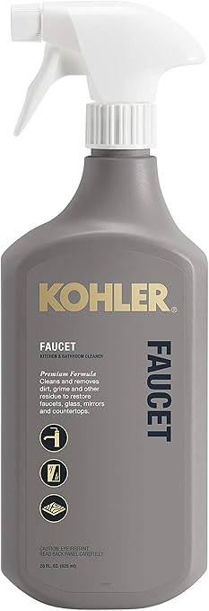 KOHLER K-EC23723-NA Faucet Cleaner, Kitchen and Bathroom Cleaner, Streak Free Shine, Ammonia and Alcohol Free, 28 FL Oz