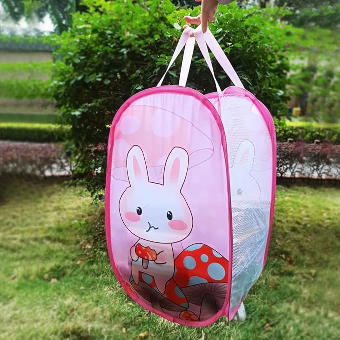 Cute Foldable Laundry Toys Tidy Clothes Socks Basket Storage Bag (Blue Little Dog)