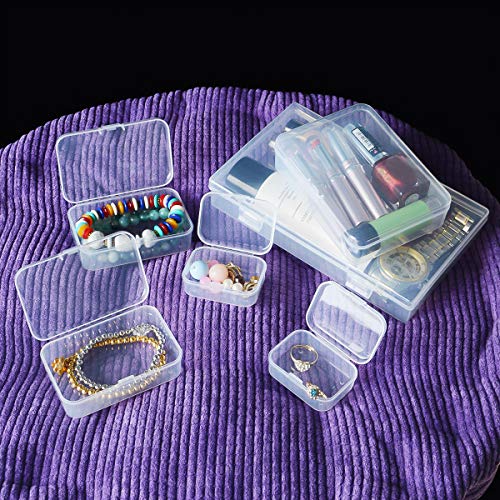 24 Pieces Mixed Sizes Rectangular Empty Mini Clear Plastic - Image 6