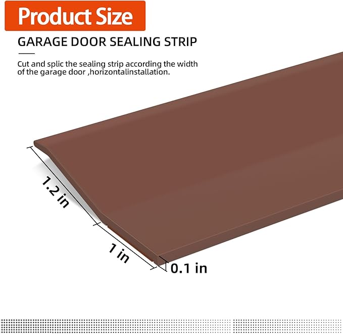 Garage Door Seal Top and Sides, 40 FT Universal TPE Weather Stripping Garage Door Trim Seal Weatherproofing Garage Door Seals with Nails and Lids in Brown