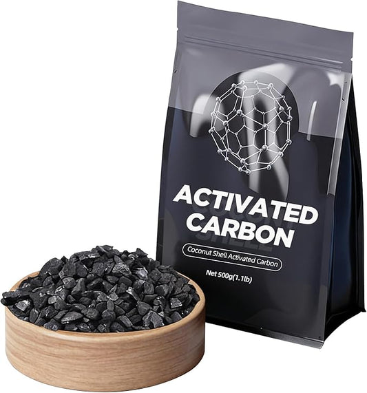Aquarium Activated Carbon,Charcoal Filter Media from Steam Activated Coconut Shell, Chemical Free Odor & Color Remover, Pure Carbon for Freshwater & Saltwater Fish Tanks, 1 LB Bag(AC-01)
