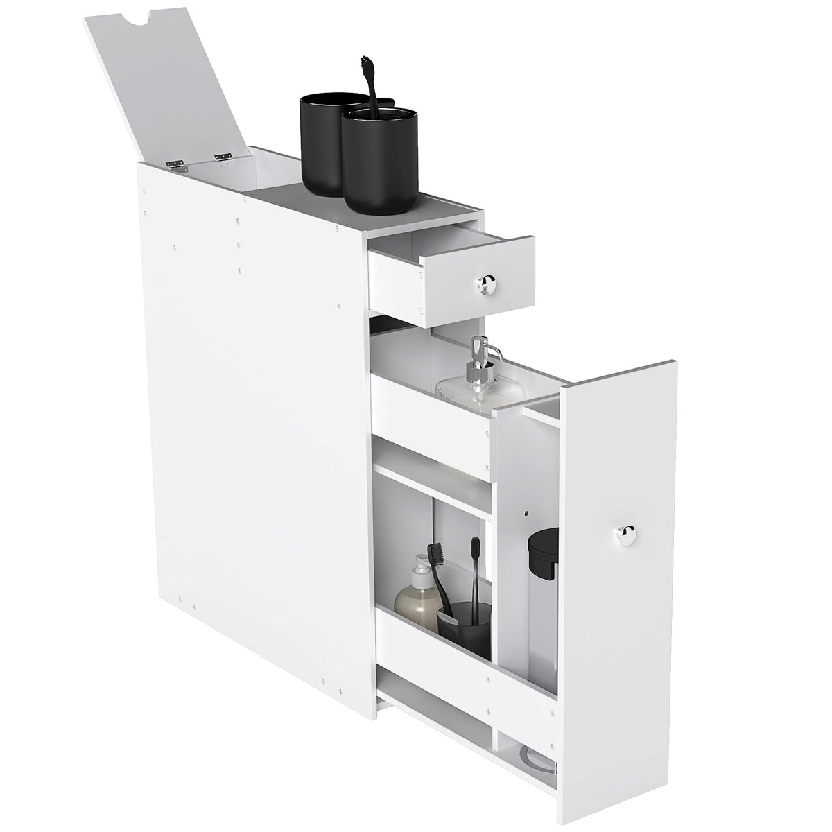 HOMCOM Bathroom Floor Organizer Free Standing Narrow - Image 1