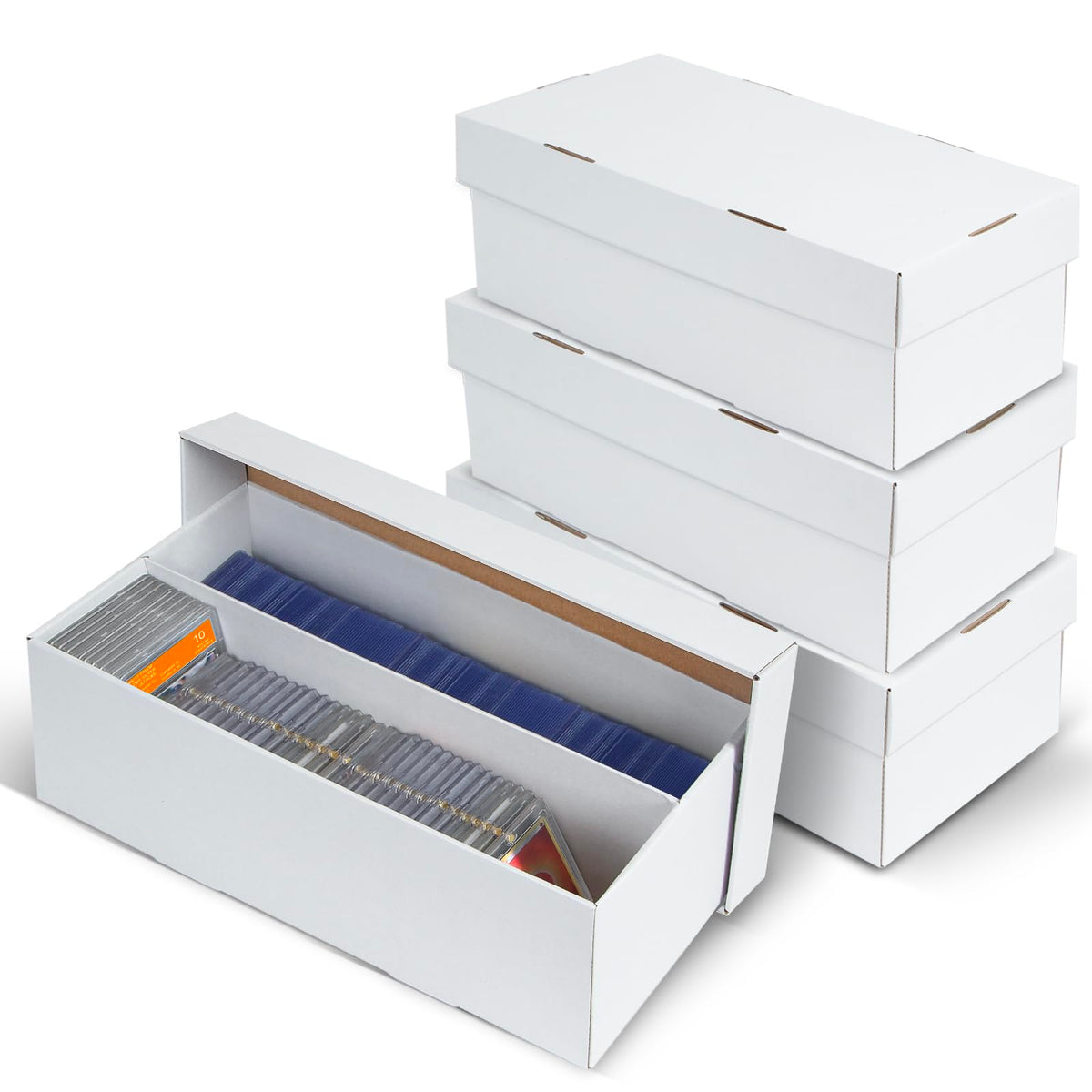 4 Pack Trading Card Storage Box - 2 Rows, Cardboard - Image 1
