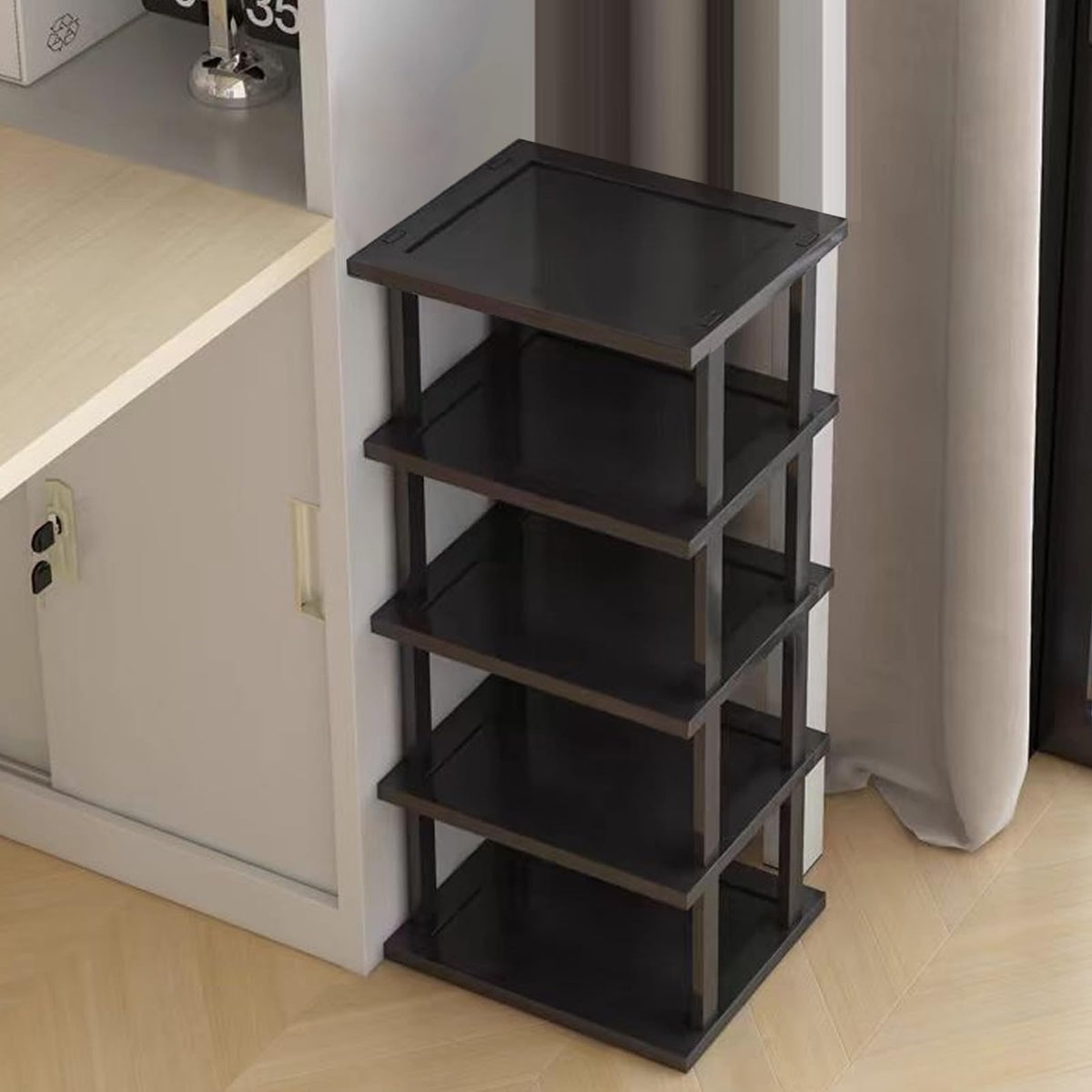 Vertical Shoe Rack - Tall Narrow Shoe Rack Organizer - Image 1