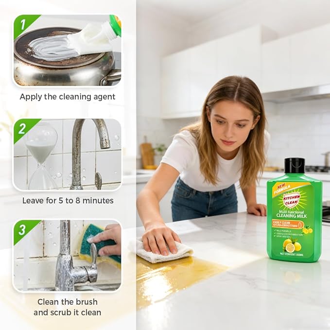 2026 Upgrade Powerful Multifunctional Cleaner, Cleaning Milk House Cleaner, Powerful Concentrated Cleansing Lotion, Multi Functional Effective Cleaning Milk for Household Kitchen and Bathroom (2pcs)
