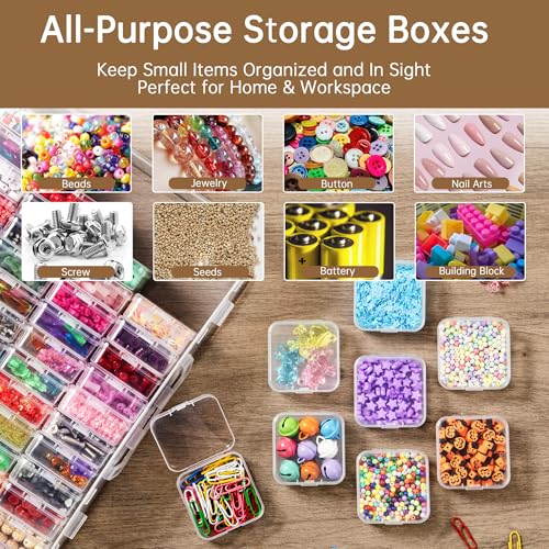 Bead Organizer Box, 60 Pack Small Clear Storage Boxes with Labels - Image 7