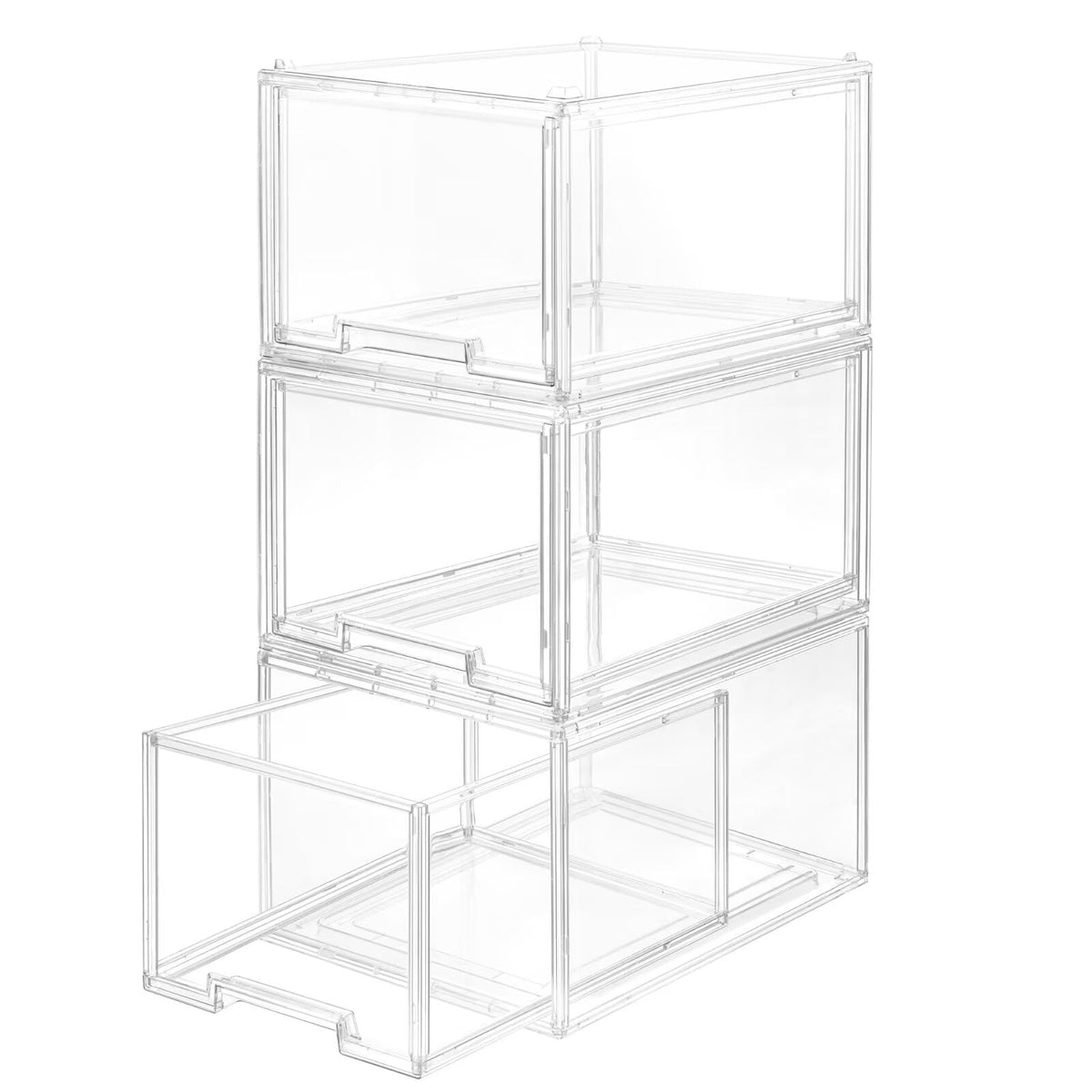 AZ.MIFENO Large Clear Stackable Storage Drawers, Pull-Out Drawer - Image 1