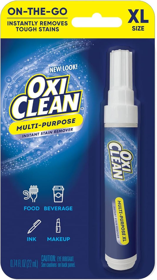 OxiClean On The Go Stain Remover Pen, 0.74 Fl Oz – Instant Travel Stain Cleaner for Clothes, Food, Wine, Coffee, Makeup, Portable & Easy Use