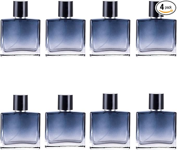 Empty Perfume Bottle Refillable 8PCS 30ml Glass Gradient Blue Travel Spray Atomizer Bottle Container Perfume Fine Mist Spray Bottle Pump Bottle Dispenser for Essential Oil Liquid (Blue)