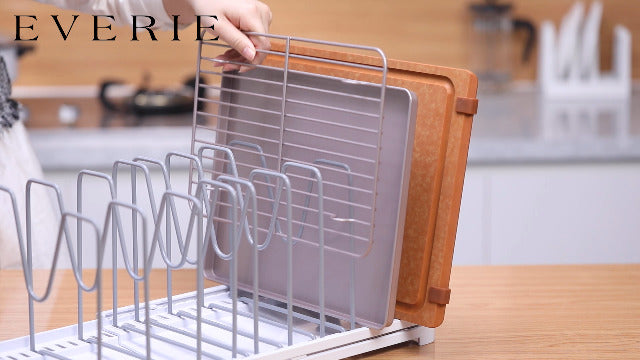 EVERIE Pot Lid Organizer, Adjustable 12.6"-21.5" Bakeware Rack - Image 8