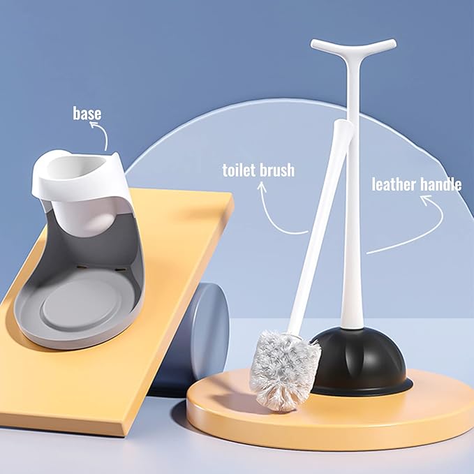 Toilet Plunger and Bowl Brush Combo Toilet & Clogging Tool Bathroom Accessories