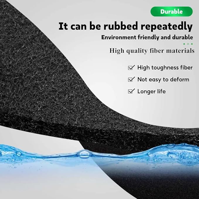 48 x 16 Inch Cut-to-Fit Activated Carbon Fabric Filter Sheet Charcoal Air Vent Filters Pad Black Range Hood Hepa AC Replacement Fabric Filter Sheet (2PCS, 48 x 16 x 0.2IN)