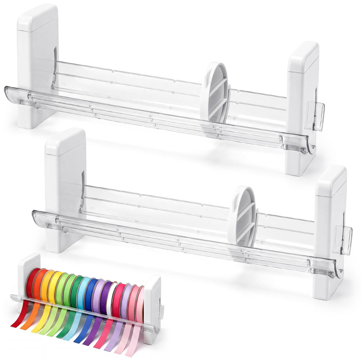 Kathfly 2 Set Plastic Ribbon Spool Holder Ribbon Rack - Image 1