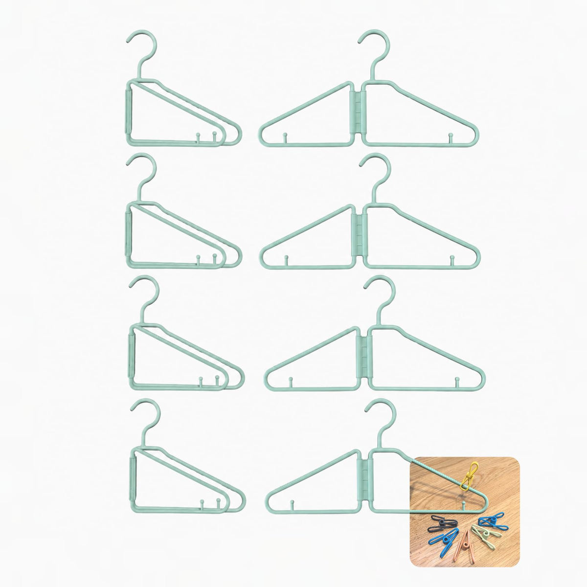 Foldable Clothes Hangers for Small & Narrow Closets, 8 Pack - Image 1
