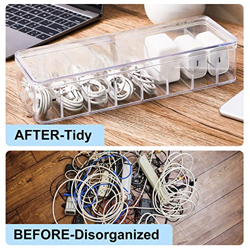 Tatuo Cord Organizer Box with Lid, Clear, 2 Pack - Image 7