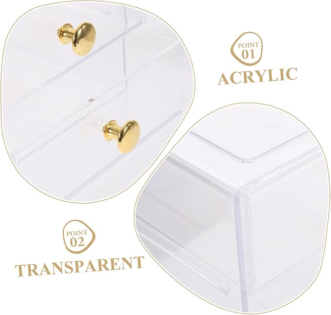 Storage Box Drawer Organizer Desktop Makeup Organizer Desk Storage Box Minimalist Design Easy to Clean Sturdy Material