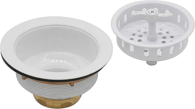 Westbrass R213-50 Wing Nut Style Large Kitchen Basket Strainer, Powder Coat White