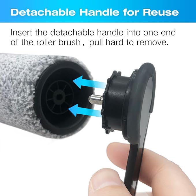 Replacement Brush Roller and Vacuum Filter For Tineco Floor ONE S7 Flashdry Smart Cordless Wet Dry Vacuum Cleaner(2 Roller Brush+2 Hepa Filter+1 Handle)
