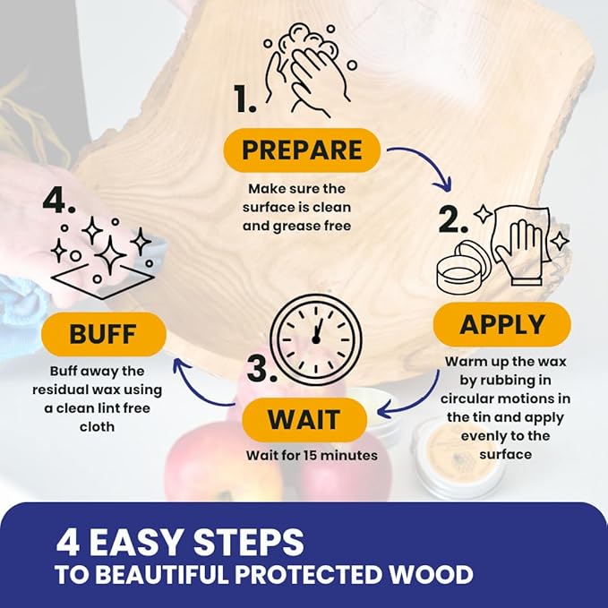 Premium Food-Safe Beeswax Wood Polish & Furniture Wax – Hand Poured Wood Conditioner | Eco-Friendly & Non-Toxic | Protects & Restores All Wood: Furniture, Toys, Cutting Boards, Ornaments (7.0 Fl Oz)