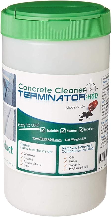 Concrete Oil Stain Remover Eco-Friendly Bio-Remediates and Removes Oil & Grease Stains on Concrete and Asphalt Driveways, Garages, Pavers, Patios, Parking Lots and Streets(2 LB)