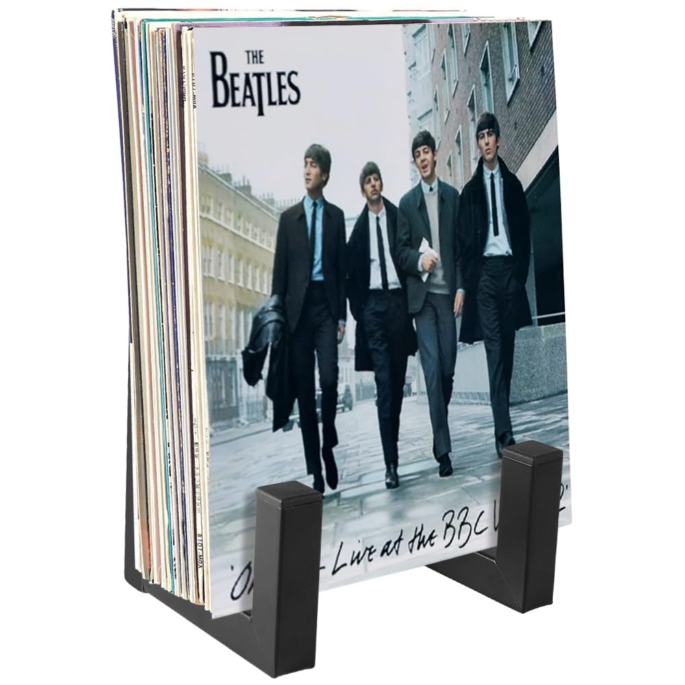 Picowe Vinyl Record Storage Holder, Black LP Display Rack - Image 1