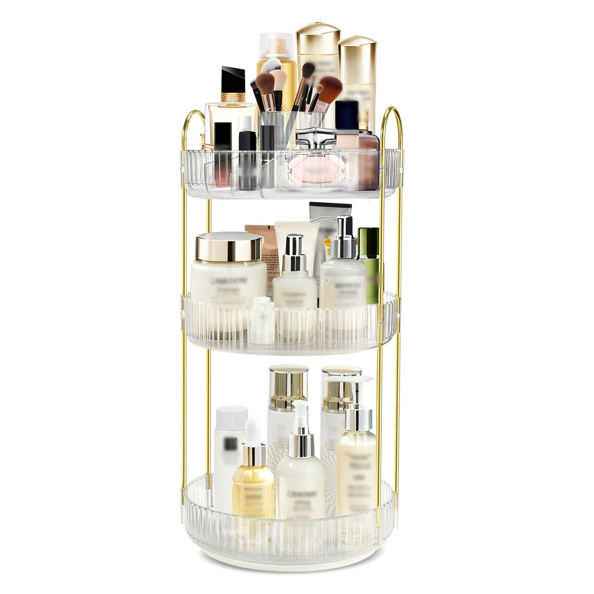 Rotating Makeup Organizer for Vanity, 9" D x 19" H - Image 1