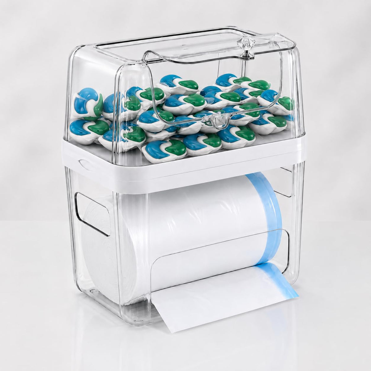 Trash Bag and Laundry pods Dispenser, 3-in-1 Clear Under - Image 1