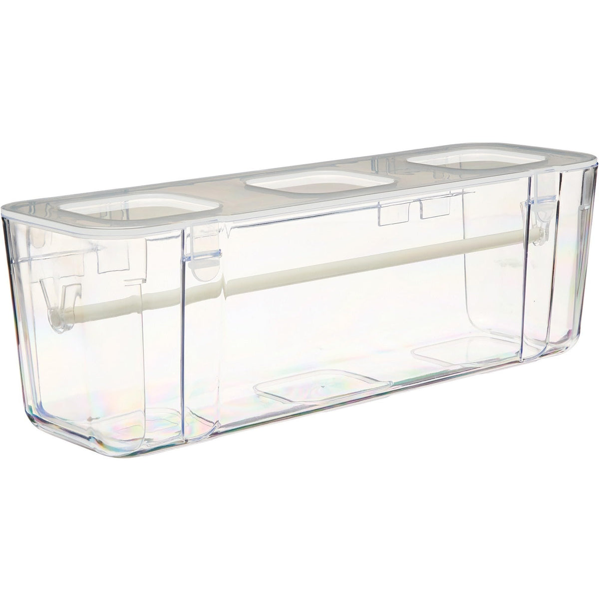 Deflecto Ribbon Dispenser, Clear Plastic, 13.3" x 4.2" x 4.4" - Image 1