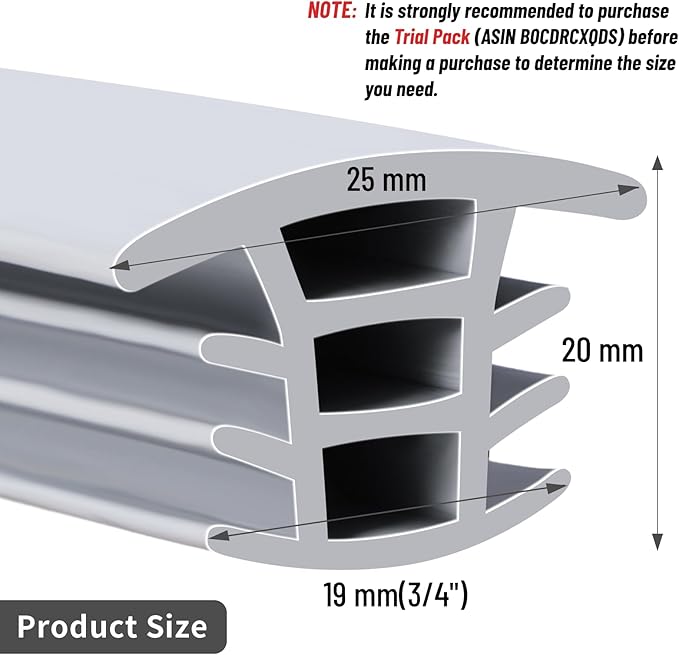 Flexible EPDM Rubber Strip (25 ft Long and 3/4 inch Wide) for Concrete Crack Repair and Replacement - Weather and Aging Resistant Expansion Joint Filler for Driveways and Sidewalks