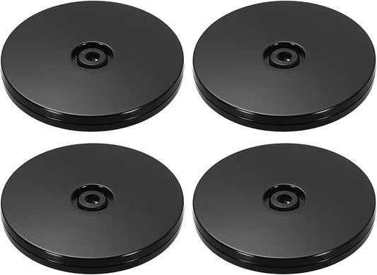 uxcell 4Pack Acrylic Lazy Susan Turntable, 4" Spinner Lazy Susan Turntable Organizer, Acrylic Ball Bearing Rotating Tray for Pantry Spice Rack Decorating, Black