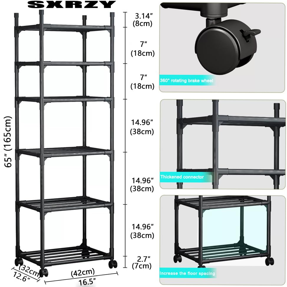 Black Shelving Unit, 42x 32 x 165 cm - Image 4