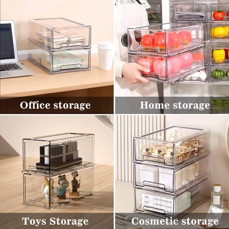MANO 2Pack Clear Fridge Drawers Pull Out Stackable R | All Products - Image 7