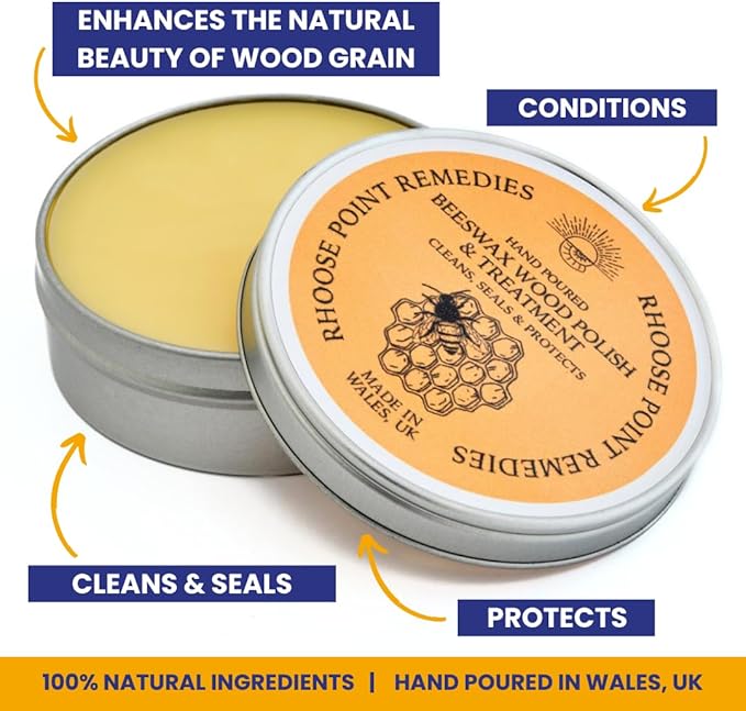 Beeswax Furniture Polish & Conditioner for Wood (Lavender 3.4 Fl Oz) Enhances the Natural Beauty of Oak Pine Beech & More Seals & Protects for a Perfect Finish Bees Wax Polish Protects & Enhances