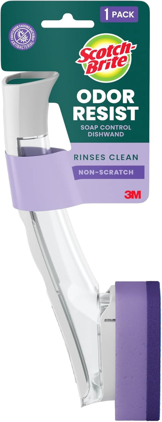 Scotch-Brite Soap Control Odor Resist Non Scratch Dishwand, 1 pack