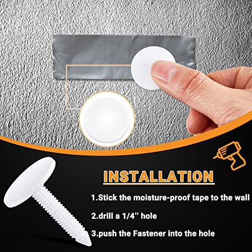 150 Pcs 1 3/8 '' Christmas Tree Vapor Barrier Fasteners, White - Image 5