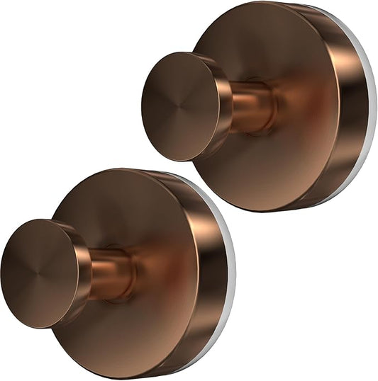 Suction Cup Hooks for Shower, 2 PCS No-Drill Towel Holder for Bathrooms Wall, Glass Door, Mirror, Tiles, Kitchen, Hold Robe & Wreath, Hanging up to 15 lbs – Waterproof & Rustproof, Loofah-Gold Rose