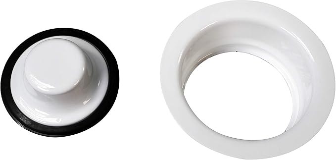 Westbrass D2155-50 Wing Nut Style Large Kitchen Basket Strainer with Waste Disposal Flange and Stopper, Powder Coat White
