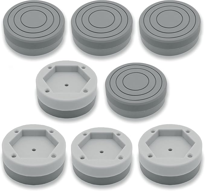 [What'sUp?] Anti Vibration Pads for Washing Machine- Washer Dryer Noise Reduction& Shock Absorbing Rubber Feet - Heavy Duty Anti-Slip Pads for Furniture, Appliances, and Equipment- 8 Pack for Home Use