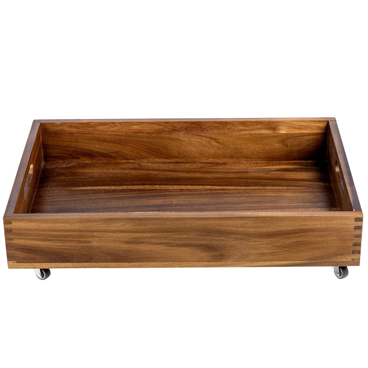 MyGift 24 Inch Premium Acacia Solid Wood Under Bed Storage - Image 1