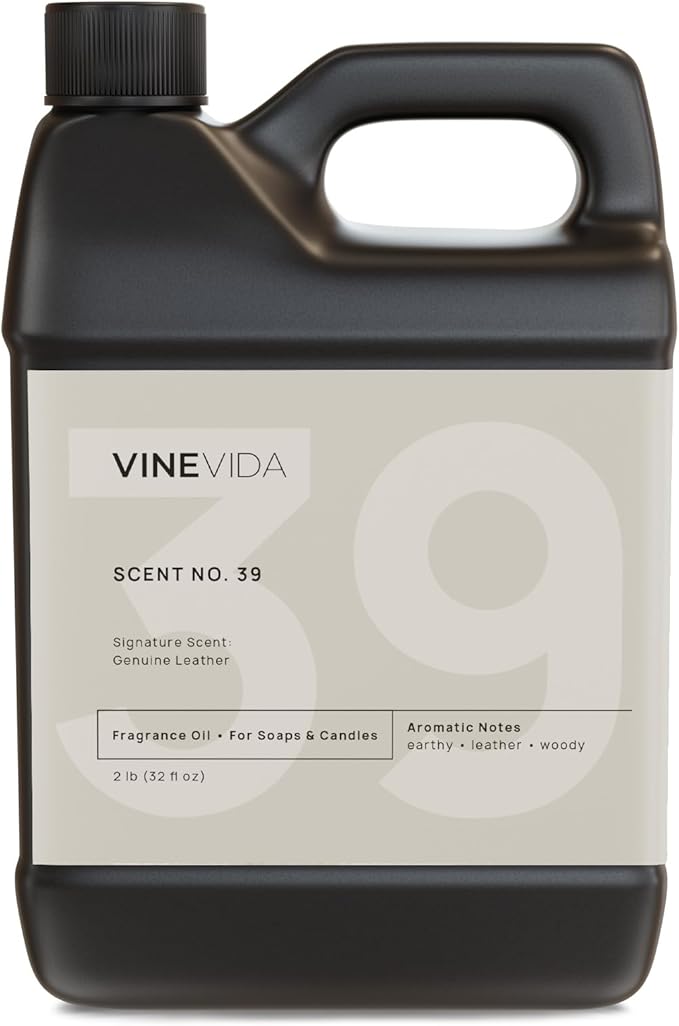 VINEVIDA [32oz] Genuine Leather Fragrance Oil for Candle Making and Soap Making - Premium Candle Scents for Soy Candles