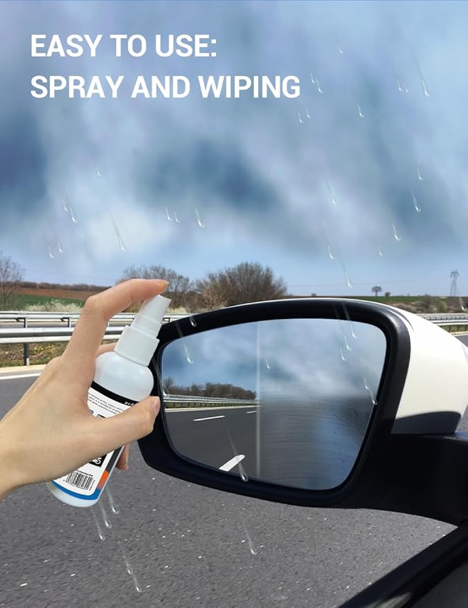 Oil Film Cleaner Spray, Car Windshield Wiper Fluid Liquid, Clear Vision Auto Windows & Rear-view Mirror, Watermark Spot Remover for Glass Surfaces, Automotive Rain Repellent Tool 3.38FL.OZ.