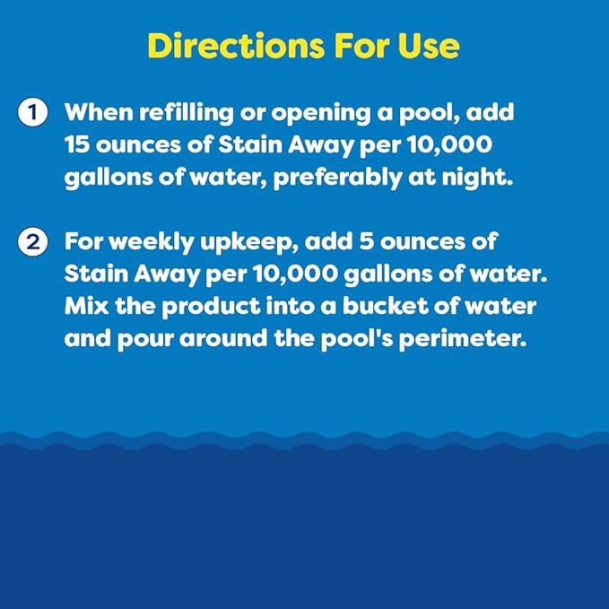 In The Swim Stain Away for Above Ground and Inground Swimming Pools - Removes Mineral Stains from Iron, Copper, and Magnesium in Swimming Pools - 1 Quart