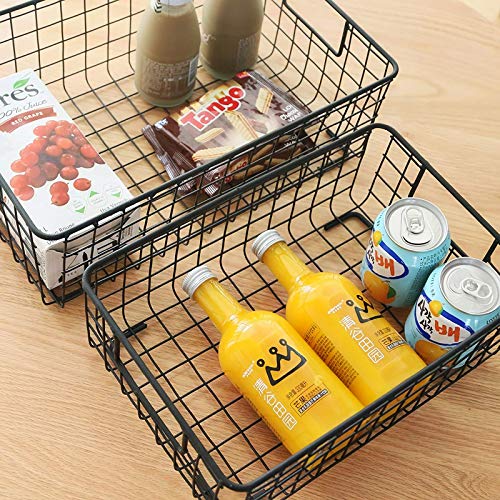 Kingrol 2 Pack Wire Storage Baskets with Handles, Metal Organizer - Image 5