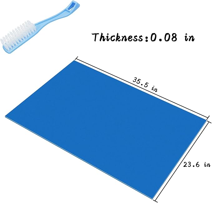 Sticky Mat, Reusable Adhesive Tacky Mat Floor Pad - Removes Dust, Dirt & Small Debris Sticky Floor Mat for Home Cleanroom Lab Hospital Construction Pets (23.6" x 35.5", Blue)