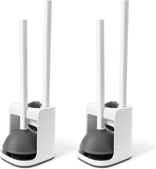 Toilet Brush and Plunger Set Hidden, S-Shaped Toilet Brush Plunger Combo 2 Pack, Perfect for Homes, Apartments & Bathrooms