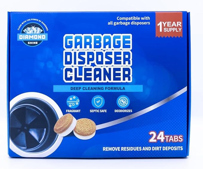 Diamond Shine Appliance Cleaner Bundle – 24 Tabs Each – Dishwasher Tablet, Garbage Disposer & Washing Machine Descaler – Septic Safe, Deodorizes, Fresh Scent – 1-Year Supply