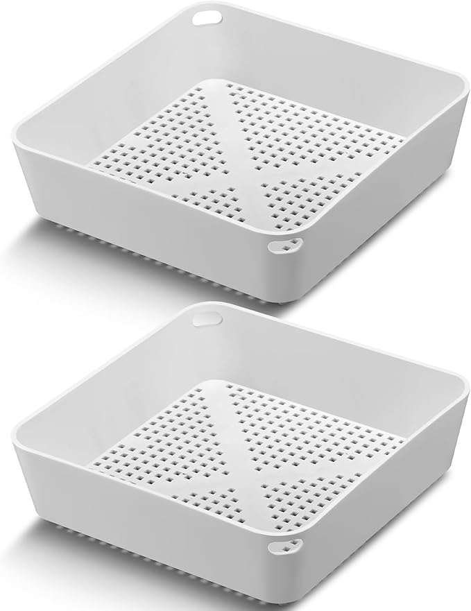 Tuanse 2 Pcs 8.5 x 8.5 x 2.5 Inch Floor Sink Drain Covers Commercial Plastic Floor Drain Strainer Plastic Drains Screen Basket Suitable for Commercial Kitchen Restaurant Diner Cafe