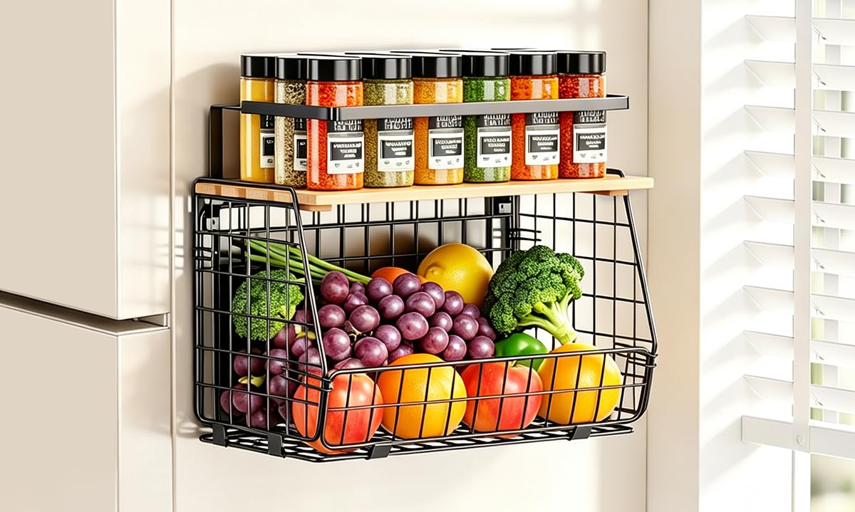 Magnetic Shelf for Fridge, Fruit Potato & Onion Storage Bin - Image 1