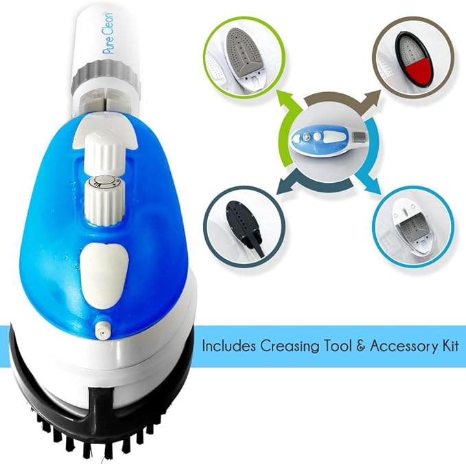 Pyle Pure Clean InstaPress Garment Steamer with Steam Burst | Compact Handheld Supreme Steam Iron, Jet Spray, Adjustable Temperature, Accessories Kit - PSTMIR14